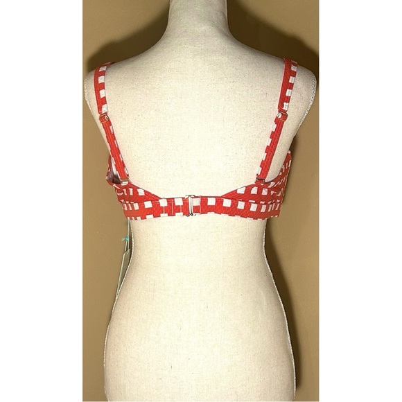 NEW Size 12 Sea Level Swim Le Damier Red Orange Gingham Underwire Swim Top - Picture 4 of 13
